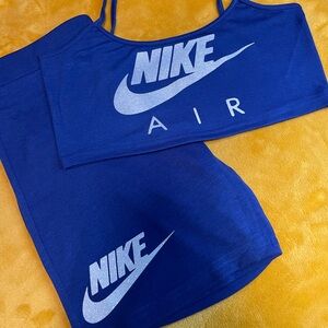 Nike Blue Bike Shorts with White Swoosh